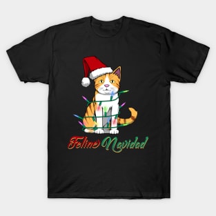 Feline Navidad Christmas Cat Cute Kitten T-Shirt